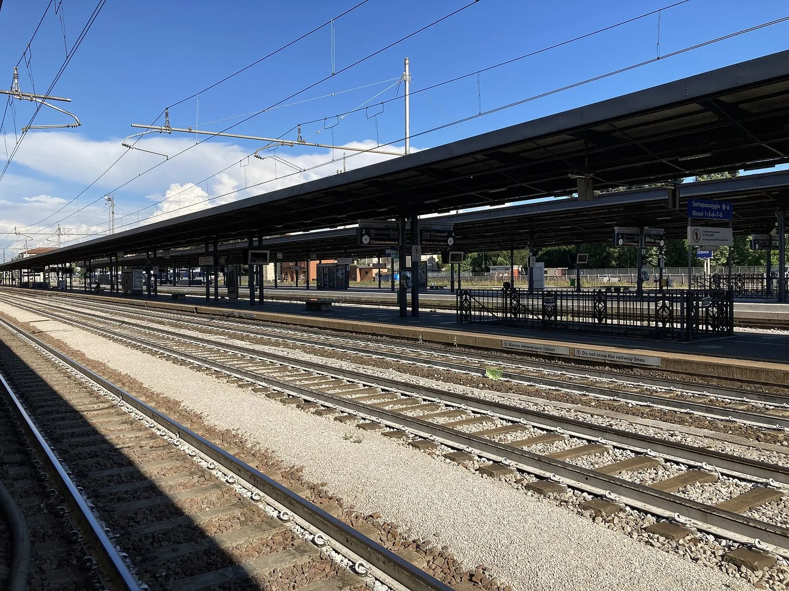 I binari della stazione ferroviaria di Udine